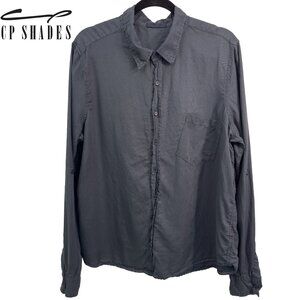CP Shades Silk Cotton Blend Collared Long-sleeve Button-Down Women's X-Large